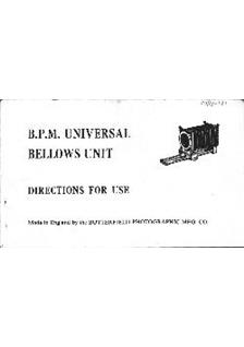 BPM Bellows manual. Camera Instructions.